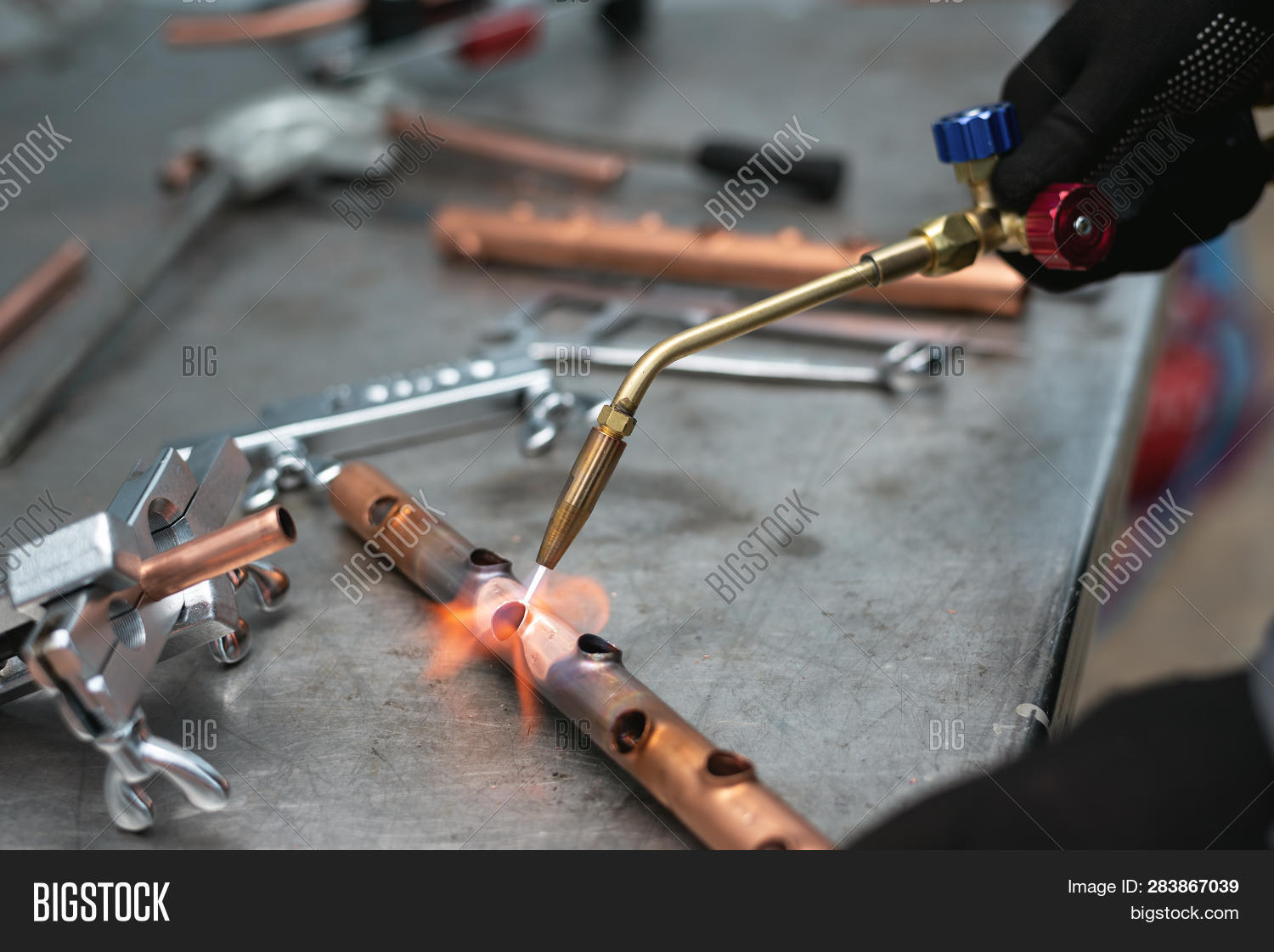 Worker Soldering Pipe Image & Photo (Free Trial) Bigstock