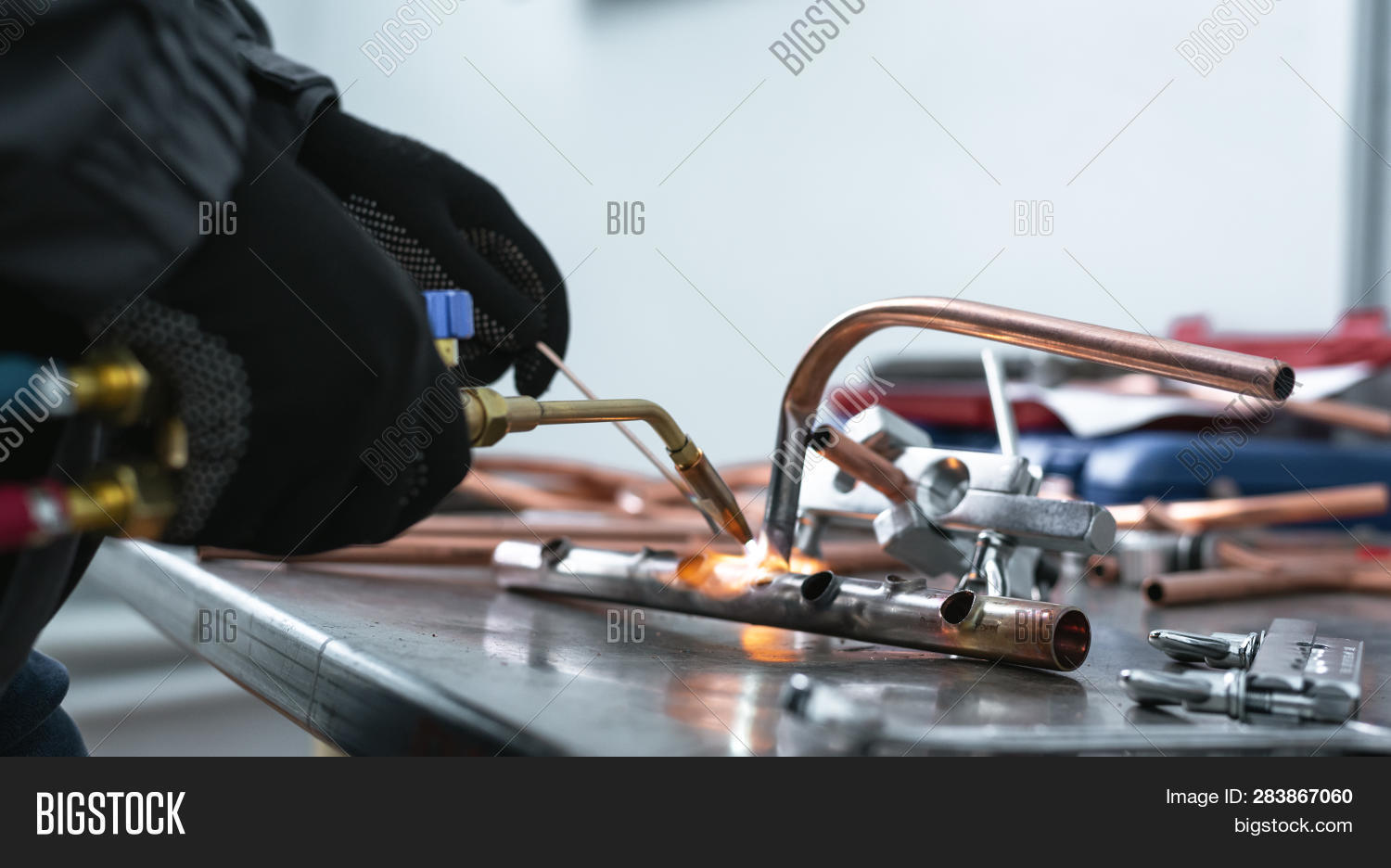 Worker Soldering Pipe Image & Photo (Free Trial) Bigstock