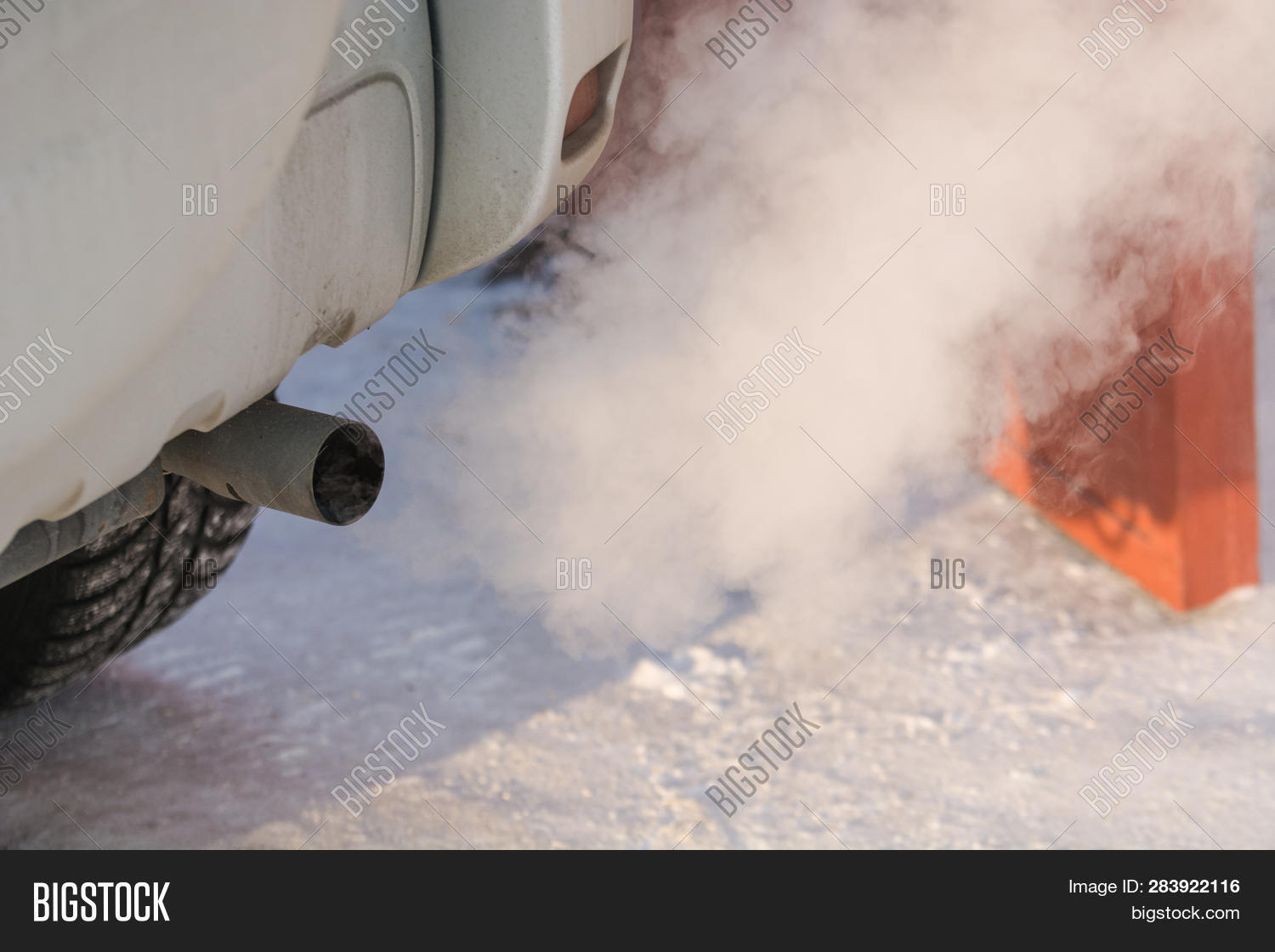 Car Smokes Winter. Image & Photo (Free Trial) Bigstock