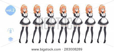 Anime Manga Girl. Costume Of Maid Cafe