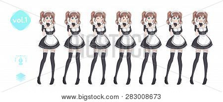 Anime Manga Girl. Costume Of Maid Cafe