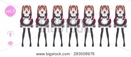 Anime Manga Girl. Costume Of Maid Cafe
