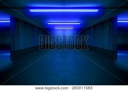Illuminated Parking Lot / Underground Car Parking Spot