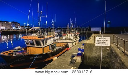 Main Port Of The Yeu Island With Its Picturesque Architecture And Its Fishing Boats