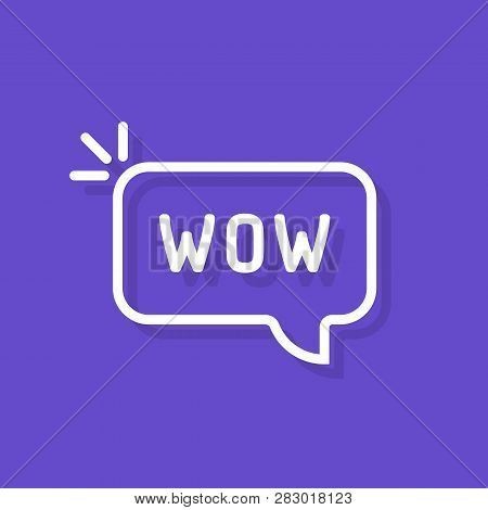 Wow Word In Speech Bubble. Flat Simple Style Trend Modern Logotype Minimal Graphic Art Sticker Desig