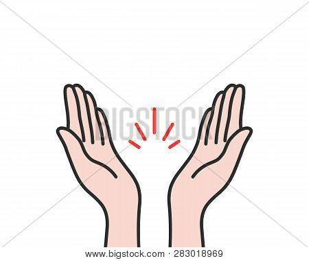 Linear Applause Icon Isolated On White. Contour Flat Style Minimal Logo Graphic Cartoon Art Design E