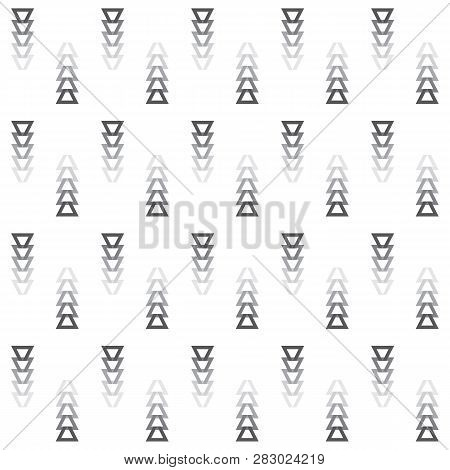 Tribal Faded Away Gray Colors Cut Triangle Arrows Icons Pattern On White Background