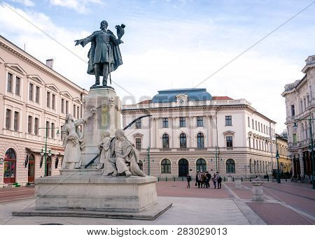 Szeged, Hungary - February 3, 2019: Lajos Kossuth Sculpture