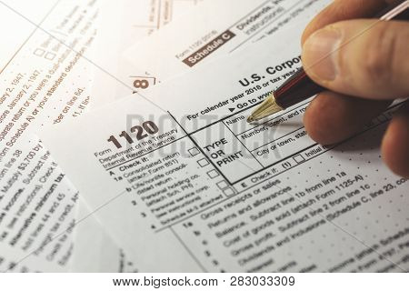 Hand Filing Corporation Income Tax Return Form 1120