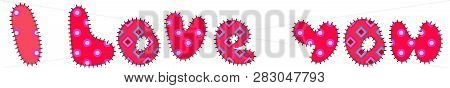 Decoative Pachwork Love Lettering On White Background