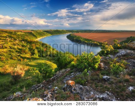 Spring Morning Dawn In The National Park 