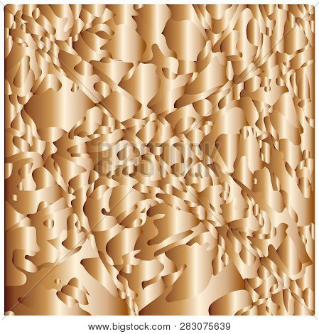 Abstract Template Background With Gold Oganic Zigzag Shapes.