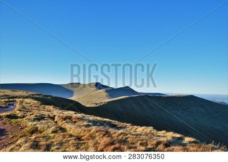 Pen Y Fan, Corn Du And Cribyn In The Welsh Brecon Beacons