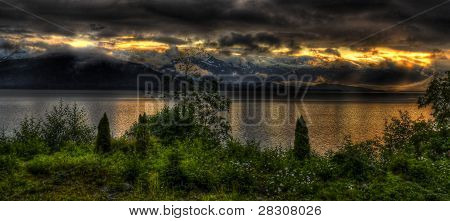 Alaskan zonsondergang