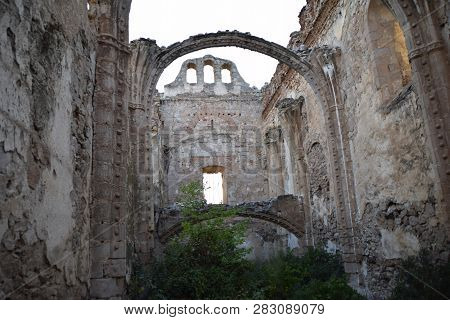 Abandoned Ruins Of A Church Overran By Nature