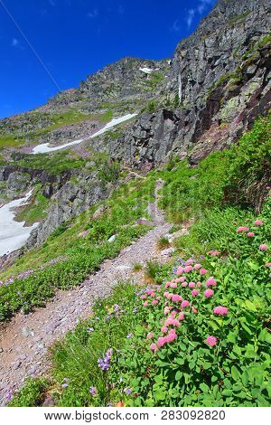 Scenery Along The Sperry Glacier Trail In Glacier National Park Of Montana