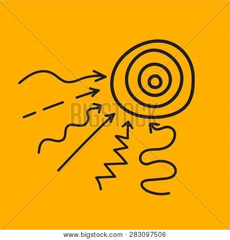 Target With Arrows Of Different Shapes, Abstract Concept Achieving Business Goals, Sketch Illustrati