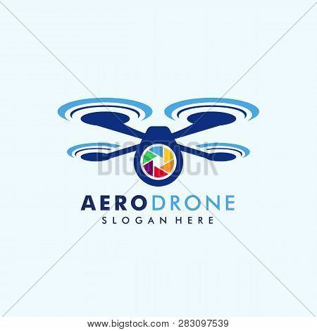 Drone Logo Template Vector Icon. Camera Drone Vector Design