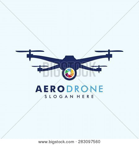 Drone Logo Template Vector Icon. Camera Drone Vector Design