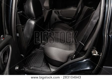 Novosibirsk, Russia - February 08, 2019: Chevrolet Niva, Close-up Of The Rear Seats. Photography Of 