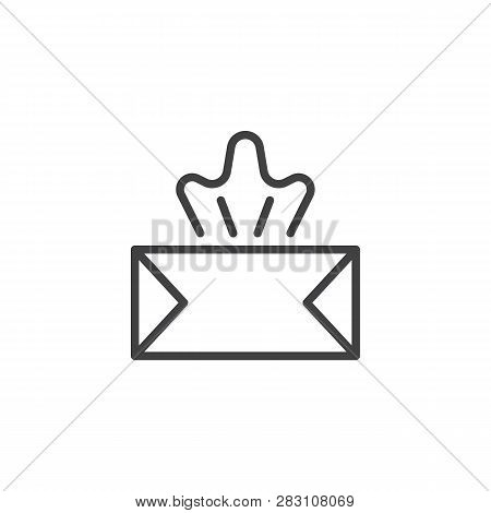 Tissue Box With Tissue Paper Line Icon. Linear Style Sign For Mobile Concept And Web Design. Tissue 