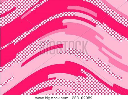 The Pink Pattern. Trending Abstract Design With Irregular Shapes, Points And Wavy Lines To Create Ro