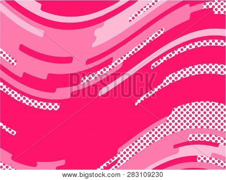 The Pink Pattern. Trending Abstract Design With Irregular Shapes, Points And Wavy Lines To Create Ro