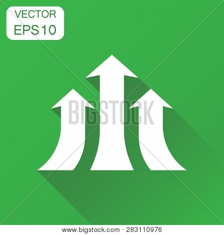 Arrow Growing Graph Icon. Business Concept Progress Arrow Grow Pictogram. Vector Illustration On Gre