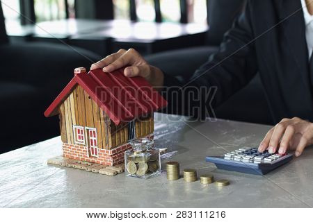 House On The Table, Money And House,  Mortgage, Savings Money For Buy House And Loan To Business Inv