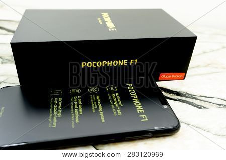 Dual Rear Camera Of The Xiaomi Pocophone F1 Android Flagship Smartphone. Russia Berezniki November 1
