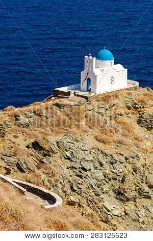 Church Of The Seven Martyrs With Sea View, Kastro In Sifnos Island In Greece