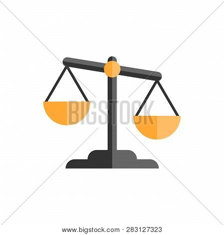 Scale Comparison Icon In Flat Style. Balance Weight Vector Illustration On White Isolated Background