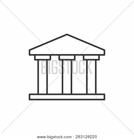 Bank Building Icon In Flat Style. Government Architecture Vector Illustration On White Isolated Back