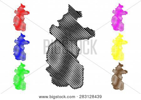 Kasai-central Province (democratic Republic Of The Congo, Dr Congo, Drc, Congo-kinshasa) Map Vector 