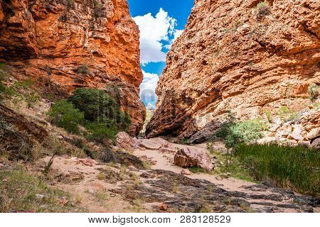 Scenic View Of Simpsons Gap In West Macdonnell National Park In Nt Central Outback Australia