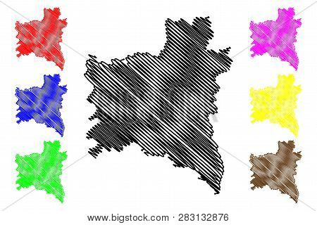Gharbia Governorate (governorates Of Egypt, Arab Republic Of Egypt) Map Vector Illustration, Scribbl