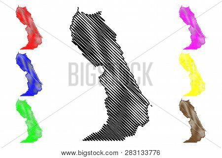 Red Sea Governorate (governorates Of Egypt, Arab Republic Of Egypt) Map Vector Illustration, Scribbl