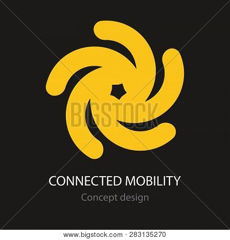 Connected Mobility Icon Concept Design With Stylyzed Beams