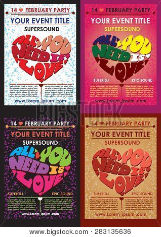 Creative Valentines Conceptual Vector Set. Valentines Day Posters.