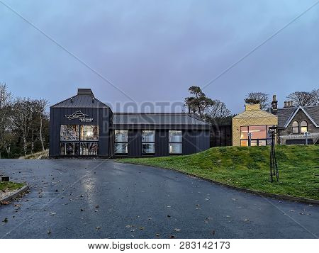 Raasay , Scotland - October 23 2018 : The First Legal Distillery On The Isle Of Raasay Is Producing 