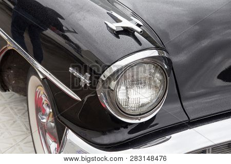 London, England - April 28, 2018. 1957 Super 88 Oldsmobile At The Annual Classic Car Exhibition And 