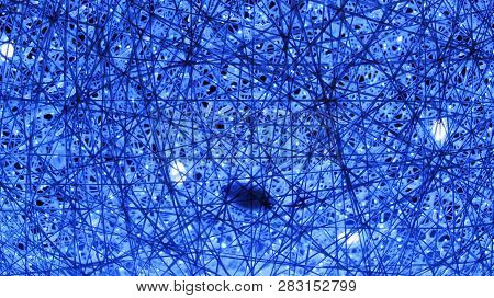 Blue Texture From Garlands And Shiny Lights At New Year Featival