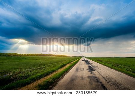 Country Road Stromy Weather
