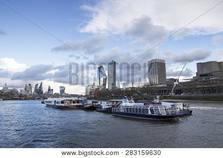London, Uk - May 20, 2017. London Cityscape Across The River Thames With A View Including One Blackf