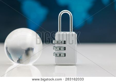 Miniature People Are Decrypting Unlock Padlock, Decrypt The Key. Concept For Data Security Breach, R