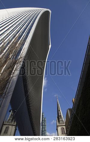 London - February 17, 2017. The Sky Garden, A Unique Public Space And Cafe On Top Of The Skyscraper 