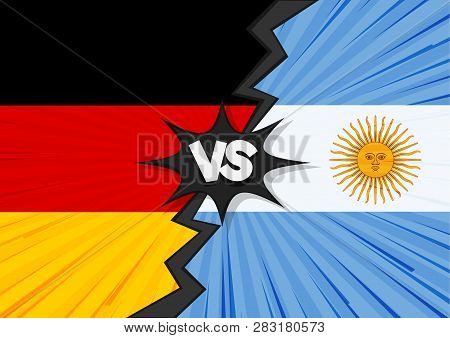Germany And Argentina Flag Together. Germany Versus Argentina Flag. Trade War Concept. Conflict Conc