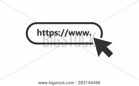 Address And Navigation Bar Icon. Vector Illustration. Business Concept Search Www Https Pictogram.