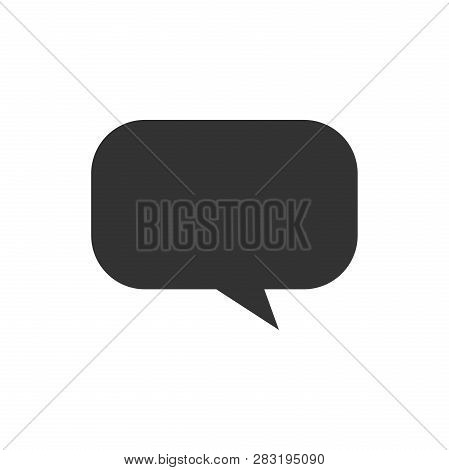 Blank Empty Speech Bubble Vector Icon In Flat Style. Dialogue Box On White Isolated Background. Spee