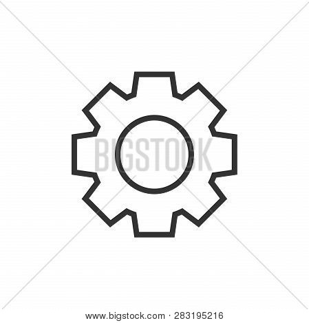 Gear Vector Icon In Flat Style. Cog Wheel Illustration On White Isolated Background. Gearwheel Cogwh